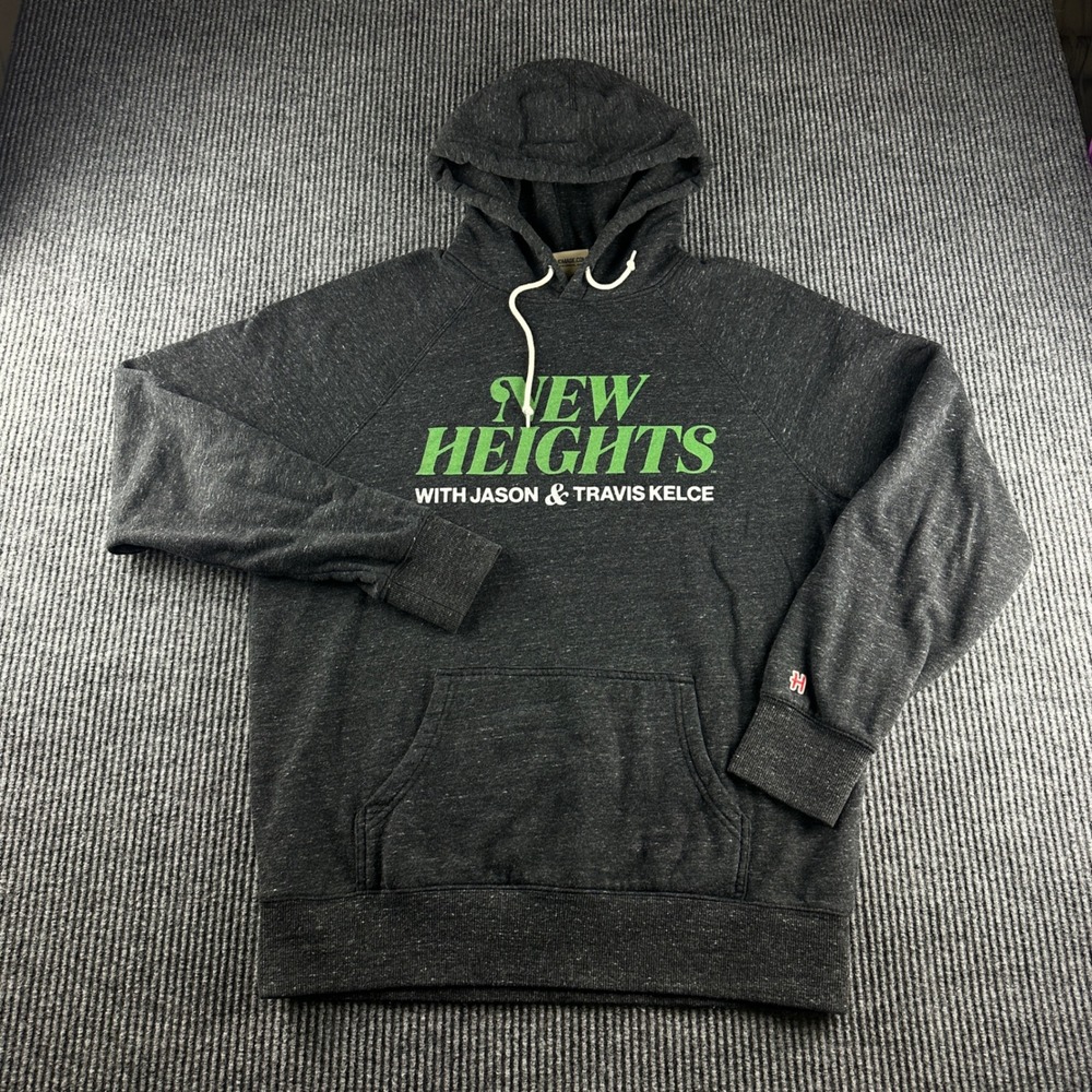 Homage New Heights Jason Travis Kelce Hoodie Charcoal Gray Heather Mens Large